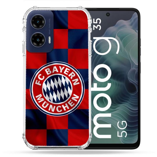 Coque Renforcée Pour Motorola G35 5G Foot Bayern Munich Carreaux