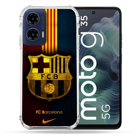 Coque Renforcée Pour Motorola G35 5G Foot FC Barcelone Vintage