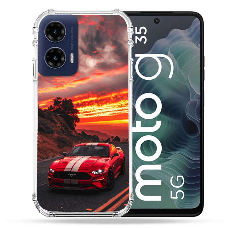 Coque Renforcée Pour Motorola G35 5G Ford Mustang GT500 Rouge