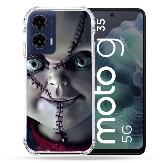 Coque Renforcée Pour Motorola G35 5G Horreur Chucky Cicatrice