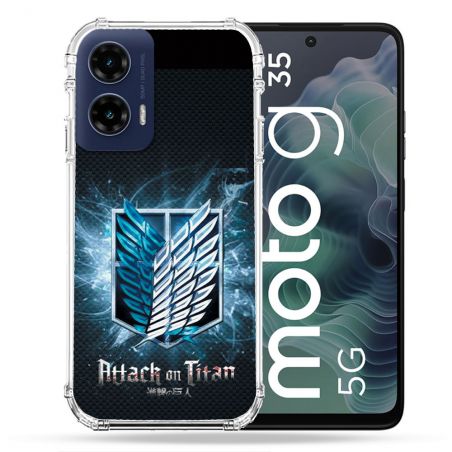 Coque Renforcée Pour Motorola G35 5G Manga Attaque Titans Noir