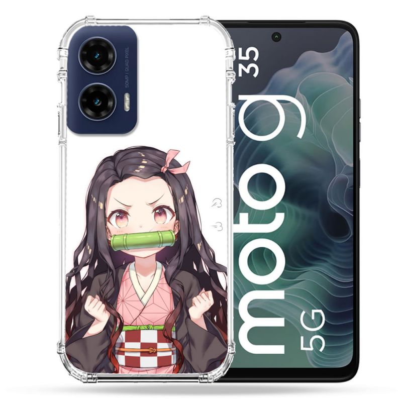 Coque Renforcée Pour Motorola G35 5G Manga Demon Slayer Nezuko