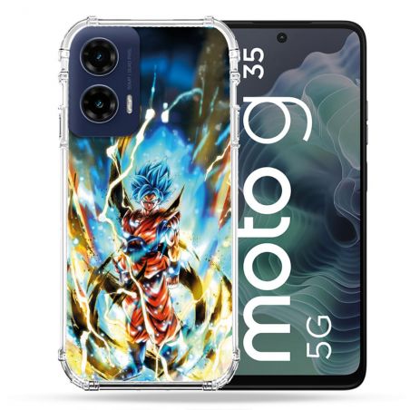 Coque Renforcée Pour Motorola G35 5G Manga Dragon Ball Sangoku Blanc