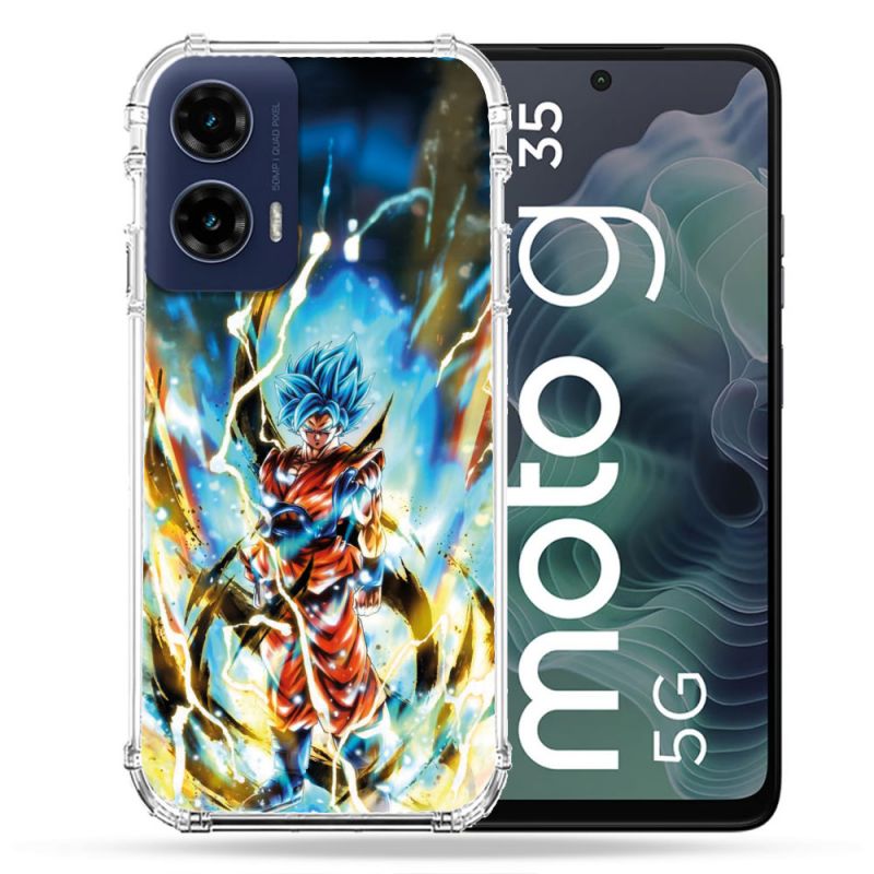 Coque Renforcée Pour Motorola G35 5G Manga Dragon Ball Sangoku Blanc