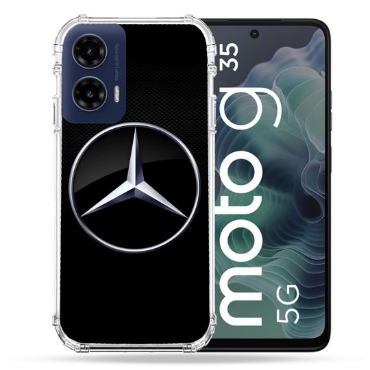 Coque Renforcée Pour Motorola G35 5G Mercedes Carbone