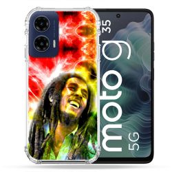 Coque Renforcée Pour Motorola G35 5G Musique Bob Marley Color