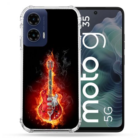 Coque Renforcée Pour Motorola G35 5G Musique Guitare Electrique