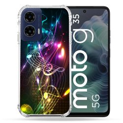 Coque Renforcée Pour Motorola G35 5G Musique Partition Multicolore
