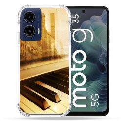 Coque Renforcée Pour Motorola G35 5G Musique Piano Retro