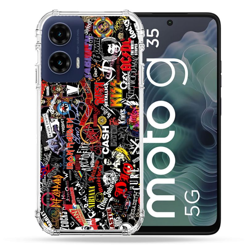 Coque Renforcée Pour Motorola G35 5G Musique Rock Groupe