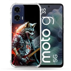 Coque Renforcée Pour Motorola G35 5G Musique Rock Loup