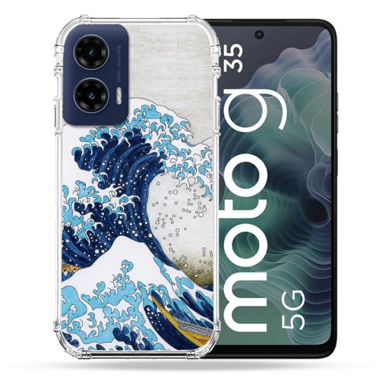 Coque Renforcée Pour Motorola G35 5G Peinture La Grande Vague