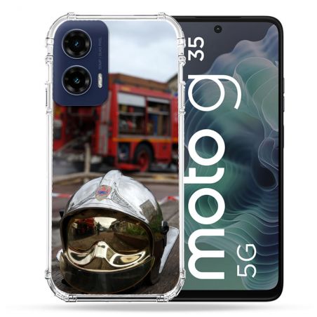 Coque Renforcée Pour Motorola G35 5G Pompier Casque Camion