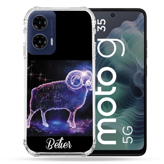 Coque Renforcée Pour Motorola G35 5G Signe Zodiaque 2 Bélier