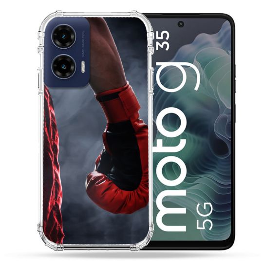 Coque Renforcée Pour Motorola G35 5G Sport Boxe Gant Rouge