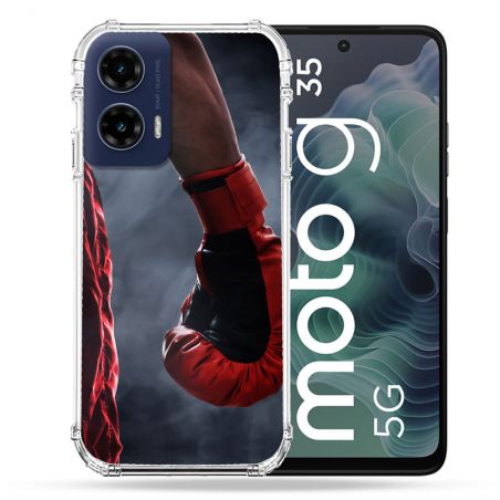 Coque Renforcée Pour Motorola G35 5G Sport Boxe Gant Rouge