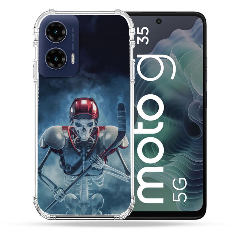 Coque Renforcée Pour Motorola G35 5G Sport Hockey Squelette