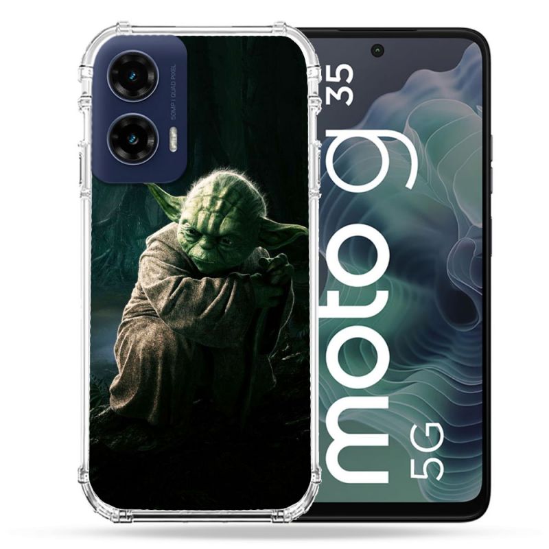 Coque Renforcée Pour Motorola G35 5G Star Wars - Yoda sombre