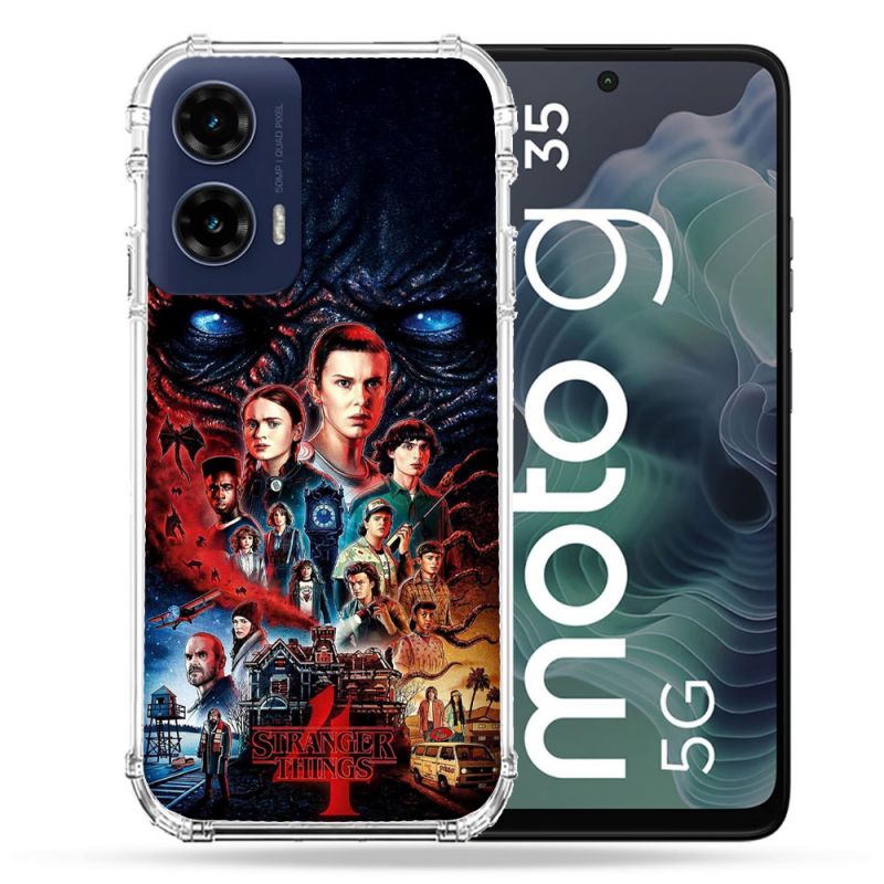 Coque Renforcée Pour Motorola G35 5G Stranger Things Affiche 4