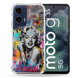 Coque Renforcée Pour Motorola G35 5G Street Art Maryline Monroe