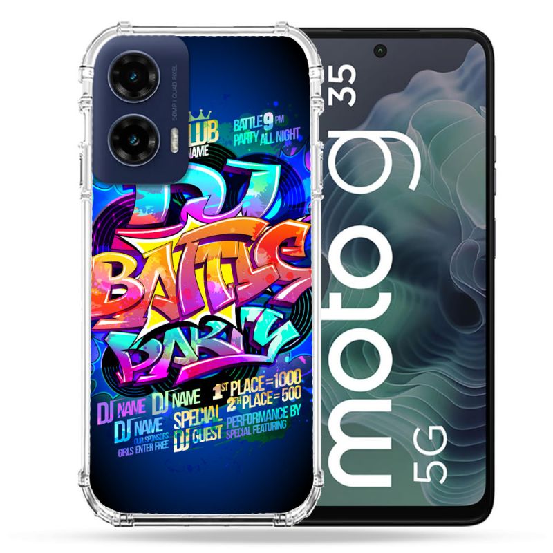 Coque Renforcée Pour Motorola G35 5G Street Art Rap