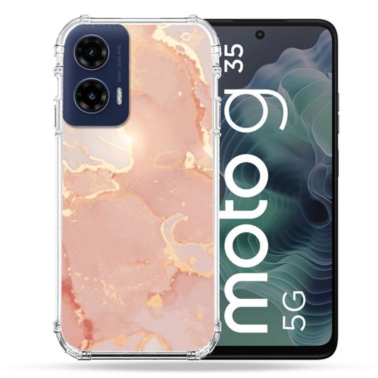Coque Renforcée Pour Motorola G35 5G Texture Marbre Rose