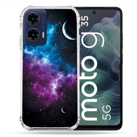 Coque Renforcée Pour Motorola G35 5G Univers Bleu Violet