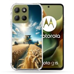 Coque Renforcée Pour Motorola G15 Agriculture Moissonneuse Blé