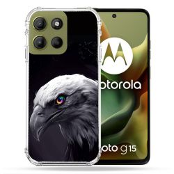 Coque Renforcée Pour Motorola G15 Animal Aigle Royal Noir