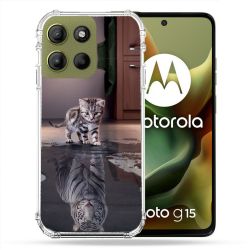 Coque Renforcée Pour Motorola G15 Animal Chat Reflet