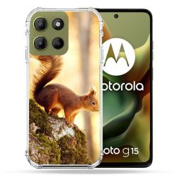 Coque Renforcée Pour Motorola G15 Animal Ecureuil Bois