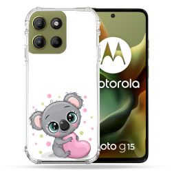Coque Renforcée Pour Motorola G15 Animal Koala Cœur
