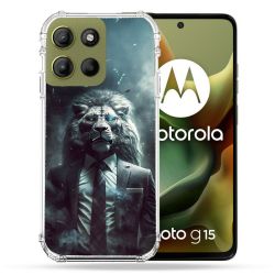 Coque Renforcée Pour Motorola G15 Animal Lion Business