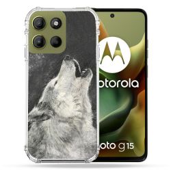 Coque Renforcée Pour Motorola G15 Animal Loup Hurlement