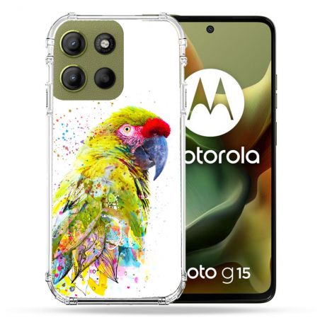 Coque Renforcée Pour Motorola G15 Animal Perroquet Jaune