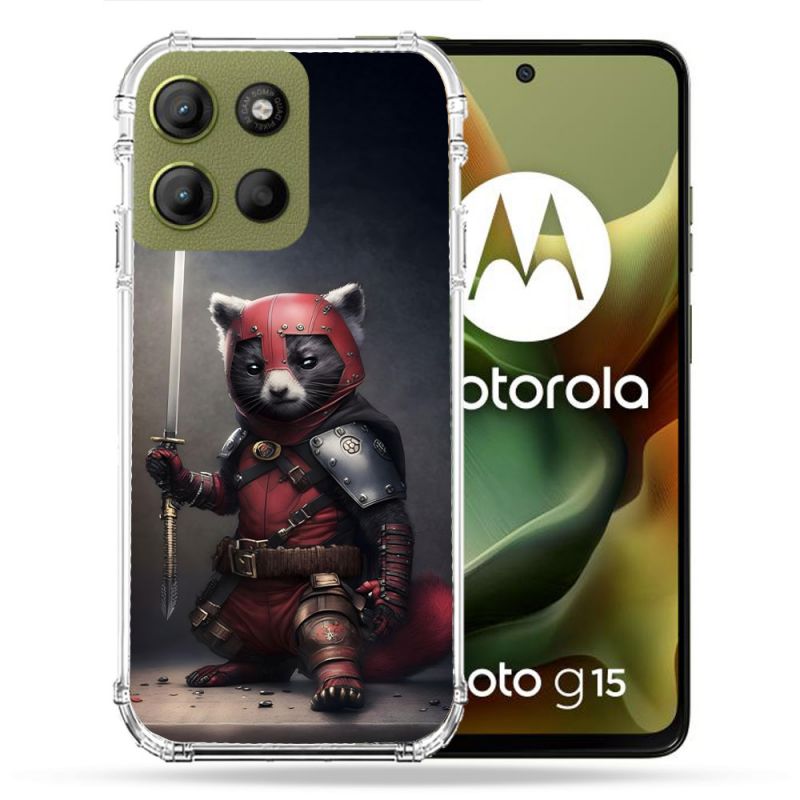 Coque Renforcée Pour Motorola G15 Animal Raton Samouraï
