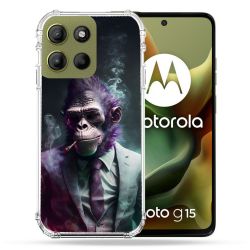 Coque Renforcée Pour Motorola G15 Animal Singe Business