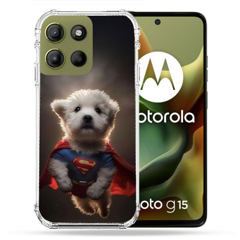 Coque Renforcée Pour Motorola G15 Animal Super Chien