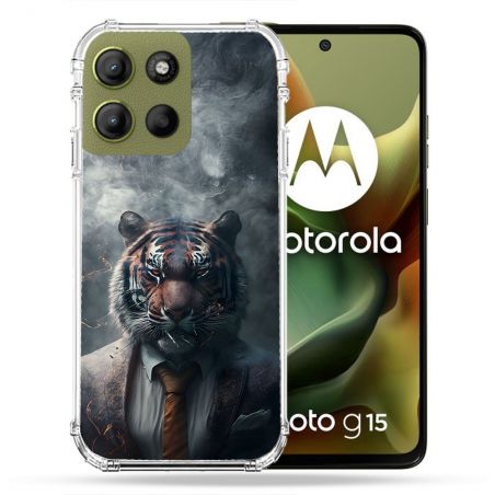 Coque Renforcée Pour Motorola G15 Animal Tigre Business