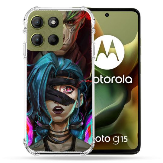 Coque Renforcée Pour Motorola G15 Arcane Jinx Bleu