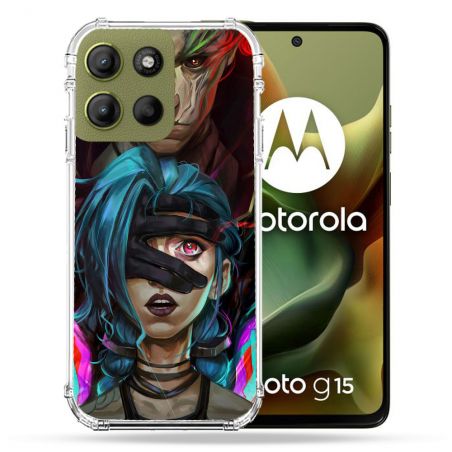 Coque Renforcée Pour Motorola G15 Arcane Jinx Bleu