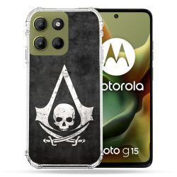 Coque Renforcée Pour Motorola G15 Assassin Creed Tete Mort