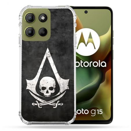 Coque Renforcée Pour Motorola G15 Assassin Creed Tete Mort