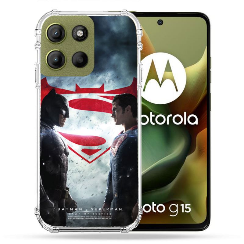 Coque Renforcée Pour Motorola G15 Batman VS Superman