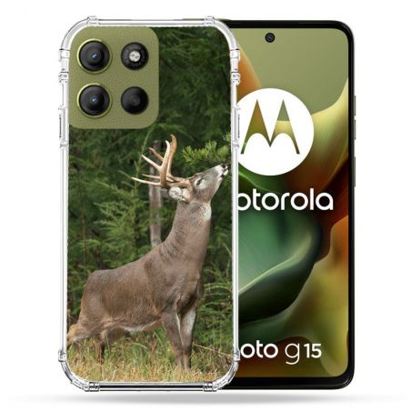 Coque Renforcée Pour Motorola G15 Chasse Cerf