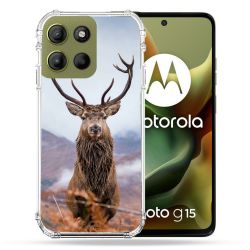 Coque Renforcée Pour Motorola G15 Chasse Chevreuil Montagne