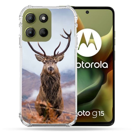 Coque Renforcée Pour Motorola G15 Chasse Chevreuil Montagne