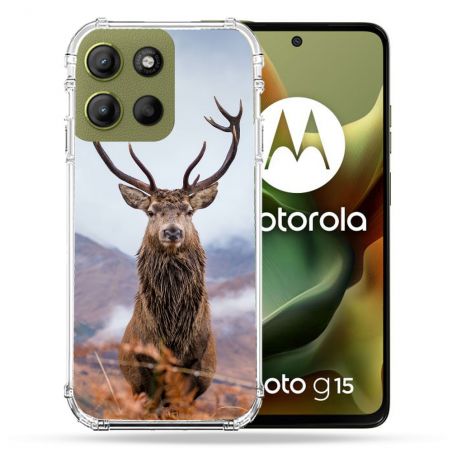 Coque Renforcée Pour Motorola G15 Chasse Chevreuil Montagne