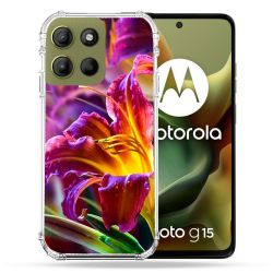 Coque Renforcée Pour Motorola G15 Fleur Lys Color