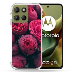 Coque Renforcée Pour Motorola G15 Fleur Pivoine